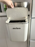 麥桶桶（Mr.Bin）廚房專用垃圾桶壁掛式帶蓋懸掛廚余櫥柜不銹鋼免彎腰衛(wèi)生間廁所 鋼蓋款丨 奶油白 9L 丨贈(zèng)掛鉤和背貼 曬單實(shí)拍圖