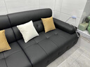 勞倫斯沙發(fā)客廳小戶(hù)型意式輕奢感新款直排一字型黑色真皮沙發(fā) 防刮耐磨六防貓抓皮款(海綿款) 2.2米直排(實(shí)木框架) 曬單實(shí)拍圖