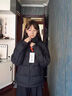 鴨鴨短款羽絨服女冬季2025最新款韓版寬松休閑百搭立領(lǐng)情侶面包服外套 黑色 L 曬單實拍圖
