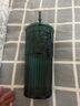 星巴克（Starbucks）墨綠色女神款玻璃杯550ml吸管杯辦公室復(fù)古冷水杯七夕禮物 曬單實(shí)拍圖
