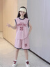 WVD女童速干運動套裝夏季2025新款女大童洋氣夏裝背心短褲女孩籃球服 粉色套裝 粉色套裝 120 CM 曬單實拍圖