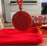 施華索尼亞天然紅瑪瑙龍鳳太極八卦牌吊墜男士水晶項(xiàng)鏈隨身掛件護(hù)身符飾品 50*9mm 曬單實(shí)拍圖
