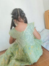 拙拙豬女童連衣裙夏裝2026新款兒童寶寶蝴蝶結吊帶裙女孩蓬蓬公主裙衣服 綠色仙蹤 150 碼適合身高135-145厘米 曬單實(shí)拍圖