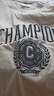 Champion冠軍短袖T恤男2025夏季新款情侶學(xué)院風(fēng)運動(dòng)上衣刺繡純棉 米白色 2XL 曬單實(shí)拍圖