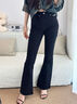 Calvin KleinJeans25春夏新款女士復(fù)古懷舊微彈ck高腰喇叭褲牛仔褲47B948G CLT-牛仔黑 27 曬單實拍圖