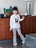 可英 GOWINBABY女童長(zhǎng)袖t恤新款2025秋季女孩蕾絲圓領(lǐng)上衣女寶可愛卡通百搭t恤衫 灰色 130 （適合身高120cm-130cm） 曬單實(shí)拍圖