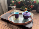 澤名家紫色結晶釉二才蓋碗小套裝一壺兩杯帶茶盤(pán)陶瓷泡茶碗茶杯功夫茶具 紫結晶釉蓋碗套裝 曬單實(shí)拍圖