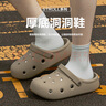 樸西洞洞鞋男士夏季平跟厚底踩屎感拖鞋包頭防滑外穿沙灘情侶款涼鞋男 卡其色 40 -41 曬單實(shí)拍圖