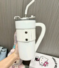 YANIS 3hello kitty保溫杯大容量水杯女禮物高顏值咖啡杯316內(nèi)膽吸管杯子 凱蒂貓1200ml（316禮盒裝） 曬單實拍圖