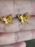 周大福金絲羽蝶蝴蝶黃金耳釘女耳飾(工費:360計價)EOF1371七夕節(jié) 足金 約2.50g 曬單實拍圖