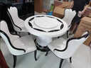 冠私（Guansi）大理石餐桌圓形餐桌椅組合歐式白色桌子韓式小戶(hù)型實(shí)木客廳吃飯桌 1.1米+60轉盤(pán)不含椅 曬單實(shí)拍圖
