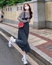 SNYDER WEAR2025新款女套裝不規則開(kāi)叉簡(jiǎn)約寬松背帶長(cháng)裙條紋休閑時(shí)尚上衣兩件 兩件套 上衣+裙子 S 建議70-90斤 曬單實(shí)拍圖