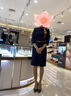 歌司朗珠寶酒店茶藝客服售樓工作服感職業(yè)連衣裙女美容院春秋部氣質(zhì)裝 藏藍(lán)色 贈(zèng)腰帶 XL 曬單實(shí)拍圖