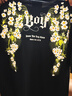 BOY LONDON【春日來信】夏情侶短袖雛菊字母印花寬松T恤 黑色 M 曬單實(shí)拍圖