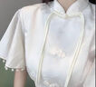 LISI白色旗袍訂婚禮服連衣裙女中式登記領(lǐng)證小白裙平時可穿氣質(zhì)小個子 M 曬單實拍圖