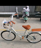 飛鴿（FLYING PIGEON）兒童自行車6-10-12歲中大童青少年學生男孩女孩腳踏車公主單車 【單速】米白色+騎行禮包 22寸（適合身高140-160cm） 曬單實拍圖