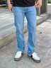 Calvin KleinJeans【涼感】25春夏新款男士休閑通勤ck修身直筒牛仔褲4RAB703 UL9-牛仔淺藍(lán) 34 曬單實拍圖