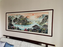 【手繪真跡】鴻怡軒 旭日東升國畫山水畫風(fēng)景畫靠山掛畫客廳沙發(fā)背景墻聚寶盆字畫辦公室裝飾畫 《旭日東升》 實木裝框：205*85cm【實木畫框 有機玻璃】 曬單實拍圖