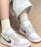 耐克（NIKE）Jordan官方喬丹時髦AJ1板鞋女子輕松假日風運動鞋新款 IB8859 101白/礦石灰/白/柔粉/淡紫色 40 曬單實拍圖