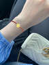 六桂福珠寶 LIU GUI FU JEWELRY玫瑰花黃金手鏈女士足金999純金轉(zhuǎn)運(yùn)珠紅繩款手串生日禮物送女友 金重約0.5g 曬單實(shí)拍圖