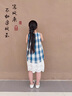 G.DUCKKIDS小黃鴨童裝女童連衣裙夏季2025新款兒童夏裝女孩洋氣格子裙子套裝 格子裙套裝 140 建議130-140cm9-10歲 曬單實(shí)拍圖