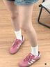 adidas「T頭鞋」STADT經(jīng)典時(shí)尚薄底運(yùn)動(dòng)板鞋男女阿迪達(dá)斯三葉草   淺粉/漢玉白/樹(shù)脂黃(女生買小半碼)   37 曬單實(shí)拍圖