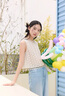 夏日ootd穿搭無(wú)袖針織罩衫獨(dú)特漂亮上衣女裝2025新款半身裙兩件套 白色鏤空上衣+亮片半身裙 S 曬單實(shí)拍圖
