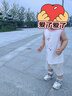 babycare薄荷背心兒童無袖上衣寶寶家居服男童短袖女童吊帶 肉杏色 90 曬單實(shí)拍圖