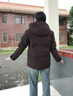 波司登（BOSIDENG）25年新款極寒羽絨服男女同款情侶短款鵝絨連帽保暖外套B250242440 凍土棕7C45 M 165/88A 體重約110-120斤 曬單實(shí)拍圖
