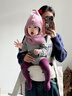 GOBABYGO丹麥兒童連褲襪嬰兒男女童地板防滑襪秋冬寶寶連體襪連體褲0-4歲 紫紅色 6-12月 曬單實拍圖