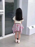 G.DUCKKIDS小黃鴨童裝女童套裝夏季兒童衣服女小童短袖T恤格子裙夏裝兩件套 KT貓咪八角裙套裝 120 尺碼5~6歲【110-120cm】cm 曬單實拍圖