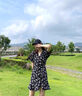 妙奕嘉黑色碎花連衣裙純欲裙子女夏季2025新款包臀長裙夏天海邊沙灘裙 泡泡袖v領(lǐng)甜欲連衣裙 L 【建議95-105斤】 曬單實(shí)拍圖