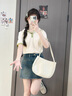 愛(ài)依服短袖t恤女夏季女裝2024新款韓版氣質(zhì)時(shí)尚百搭T恤女polo修身 綠色 M 曬單實(shí)拍圖
