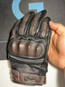 外星蝸牛V10摩托車(chē)騎行手套男防摔可觸屏四季復古皮手套機車(chē)騎士裝備 褐色 2XL 曬單實(shí)拍圖