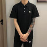 益帛重磅T恤男士夏季新款美式高街潮牌短袖簡(jiǎn)約翻領(lǐng)刺繡修身POLO衫男 黑色 XL 【建議120-135斤】 曬單實(shí)拍圖
