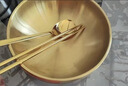 卡汐沐304不銹鋼韓式碗小吃碗米飯碗雙層兒童碗泡菜碗料理碗金色冷面碗 19cm拉面碗（金色） 曬單實(shí)拍圖