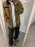 燦圖cleanfit底特律工裝夾克男秋季美式復(fù)古翻領(lǐng)棒球服寬松帆布外套 卡其色 XL 【建議120-140斤】 曬單實(shí)拍圖