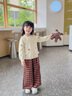 班喜迪女童褲子春秋款2025新款洋氣時(shí)髦寶寶休閑長(zhǎng)褲秋裝兒童直筒闊腿褲 紅色 120 曬單實(shí)拍圖