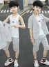 G.DUCKKIDS男童夏裝套裝兒童西裝三件套2022夏季新款小男孩花童禮服寬松休閑 01款西服灰色qkcaiig 120碼 建議身高105-115cm左右6-7歲 曬單實拍圖