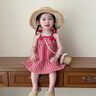 優(yōu)奇女童連衣裙2025新款夏裝寶寶吊帶裙嬰兒無袖哈衣夏季女寶寶裙子 紅色 80cm 曬單實(shí)拍圖