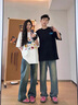 MDlila抽象涂鴉小狗情侶裝夏裝季一男一女短袖2025新款t恤套裝定制班服 男白+女白 L 男+女M 曬單實(shí)拍圖