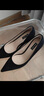 NINE WEST/玖熙羊反絨法式單鞋女通勤高跟鞋NF201039SK 黑色 35 曬單實(shí)拍圖