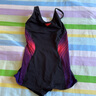 速比濤（Speedo）唐錢(qián)婷同款泳衣女泳感健身溫泉度假防曬修身顯瘦連體泳衣 黑/紫40 曬單實(shí)拍圖