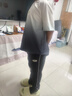 ASK JUNIOR男童褲子2025夏季兒童條紋束腳運動跑步休閑褲 黑色 140 曬單實拍圖