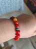 智初原礦南紅手串男蜜蠟配飾保真滿(mǎn)肉柿子紅瑪瑙手鏈女本命年轉運禮物 原礦南紅10mm（蜜蠟綠松隔片款） 曬單實(shí)拍圖