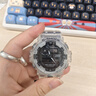 卡西歐（CASIO）黑金gshock黑白賽車(chē)冰韌運(yùn)動(dòng)時(shí)尚手表學(xué)生防水送男學(xué)生腕表禮物男 GA-700SKE-7A冰韌白+透明表帶 曬單實(shí)拍圖