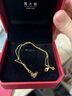 周大福滿(mǎn)天星金珠雙層足金黃金手鏈素鏈疊戴女送生日禮物EOF1628 15cm 約2.4g計價(jià)(工費260) 曬單實(shí)拍圖