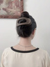 案妝七夕感扁平弧形半扎發(fā)發(fā)夾后腦勺發(fā)卡盤(pán)發(fā)抓夾2025新款大號鴨嘴夾 磨砂深咖色抓夾 曬單實(shí)拍圖