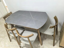 迪策伸縮巖板實木餐桌家用小戶型可變圓桌現(xiàn)代輕奢方圓兩用巖板餐桌 1.3米+4椅【基礎(chǔ)版橡木】 曬單實拍圖