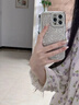 索利奧適用蘋果16Promax手機殼鑲鉆滿天星iPhone15精孔鏡頭全包圍防摔散熱硅膠保護(hù)套女生款高檔輕奢小眾 【銀色】邊框鑲鉆滿天星-精孔鏡頭全包 蘋果16Promax 曬單實拍圖